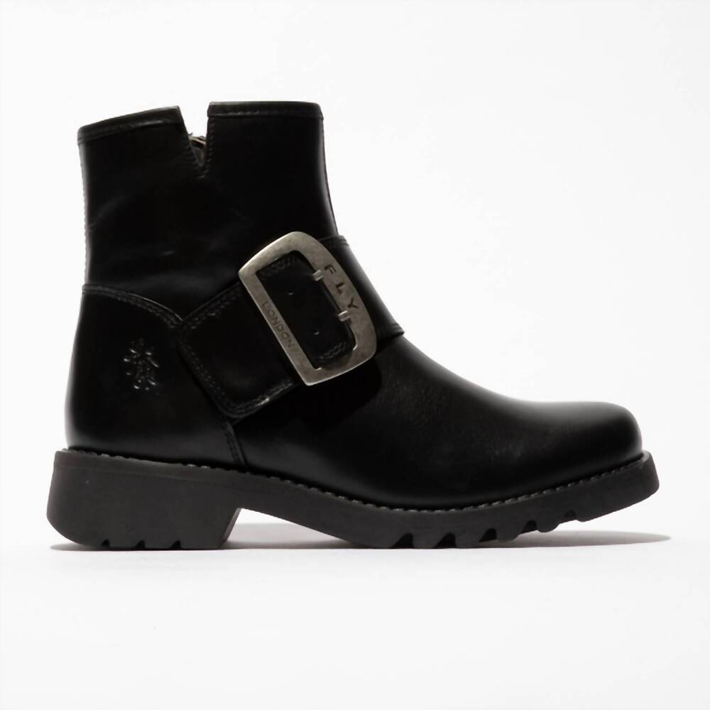 NEW FLY LONDON women's rily 991 buckle ankle boots in black